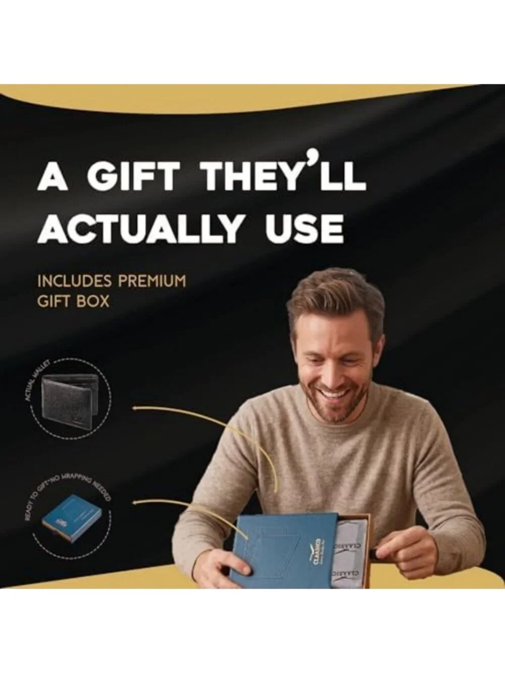 Men's RFID Blocking Leather Bifold Wallet with ID Window - Stylish & Secure